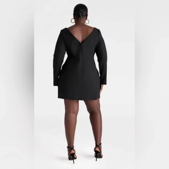 NWT KBB by Kahlana Elegant long sleeves  Black Women's sweatshirt Dress - Picture 3 of 5